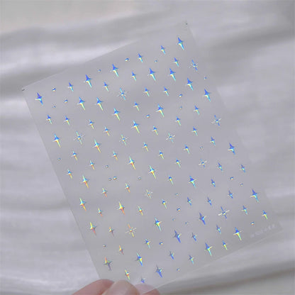 5D Laser Winter Snowflake Christmas Shiny Rhinestone Embossed Relief