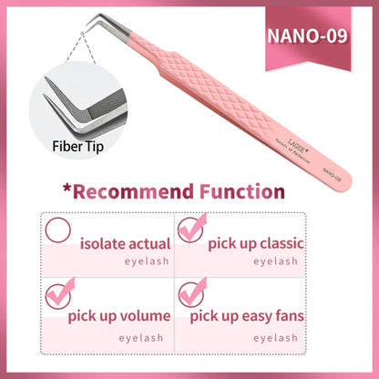 LAGEE Fiber Tip Eyelash Extension Tweezer Volume Isolation Precise