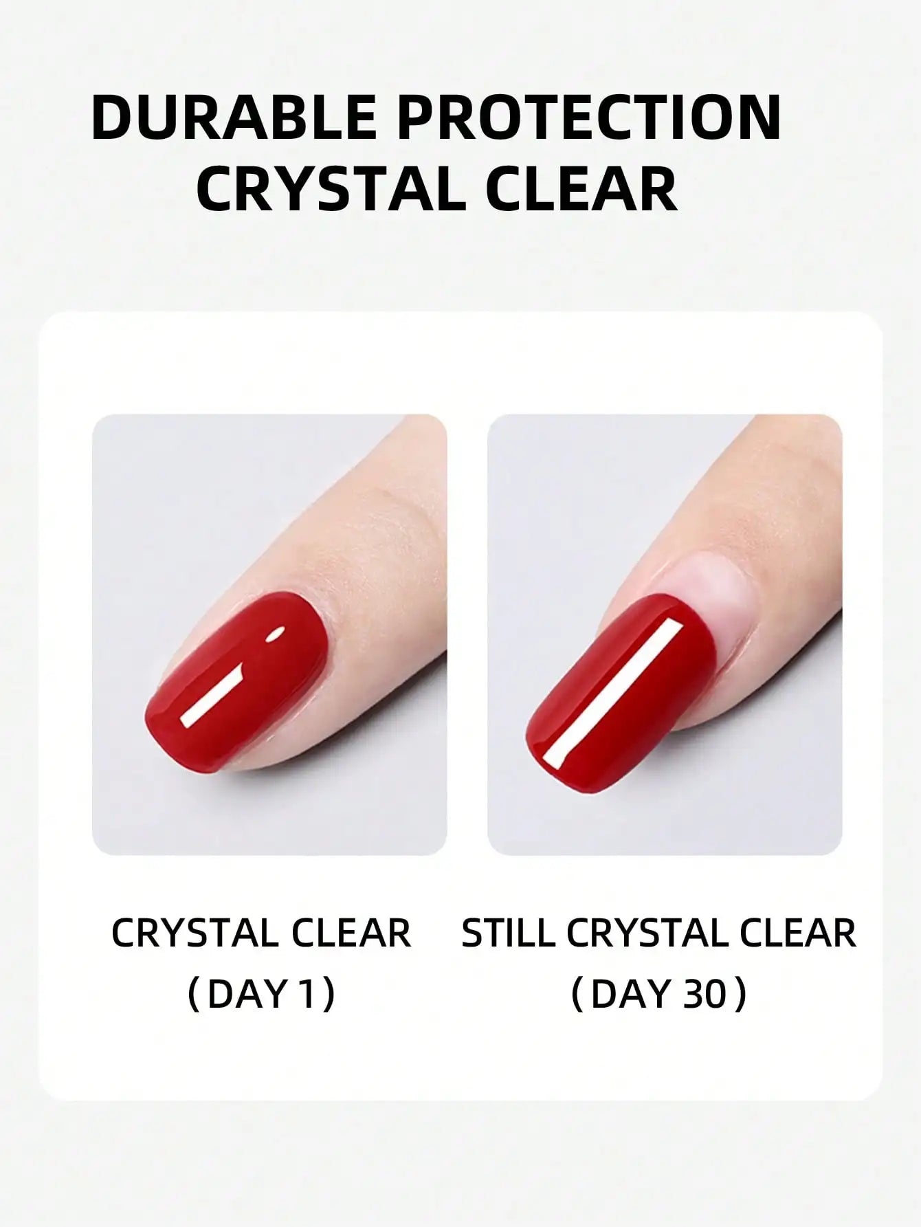 15ml Glass Top Coat Long Lasting Clear Rubber Top Coat LED UV
