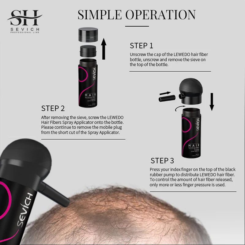 SEVICH Hair Building Fiber Set Cover Sparse Hair Or Bald Spots Hair
