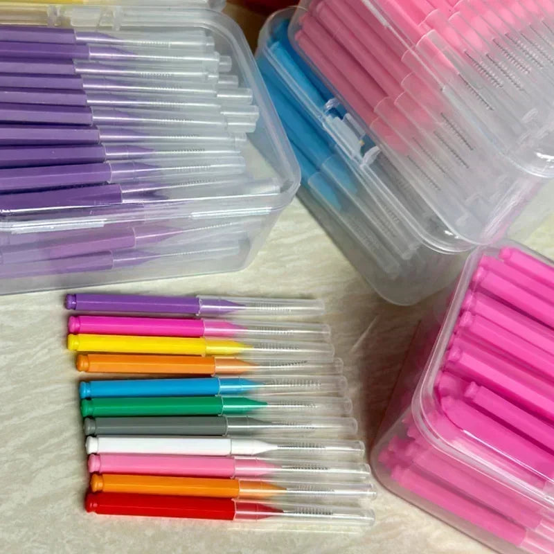 80Pcs/Box I-type Interdental Brush 0.6-1.5Mm Cleaning Between Teeth