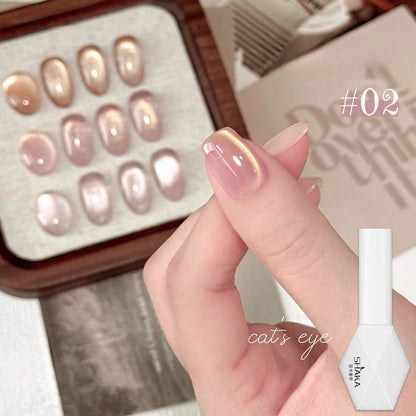 SHAKA 1-16pcs Flash Pure Lust Golden Light Heroine Cat Eye Gel Nail