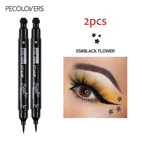 Star Liquid Eyeliner Black Moon Stamp Eye Liner Pencil 2 in 1
