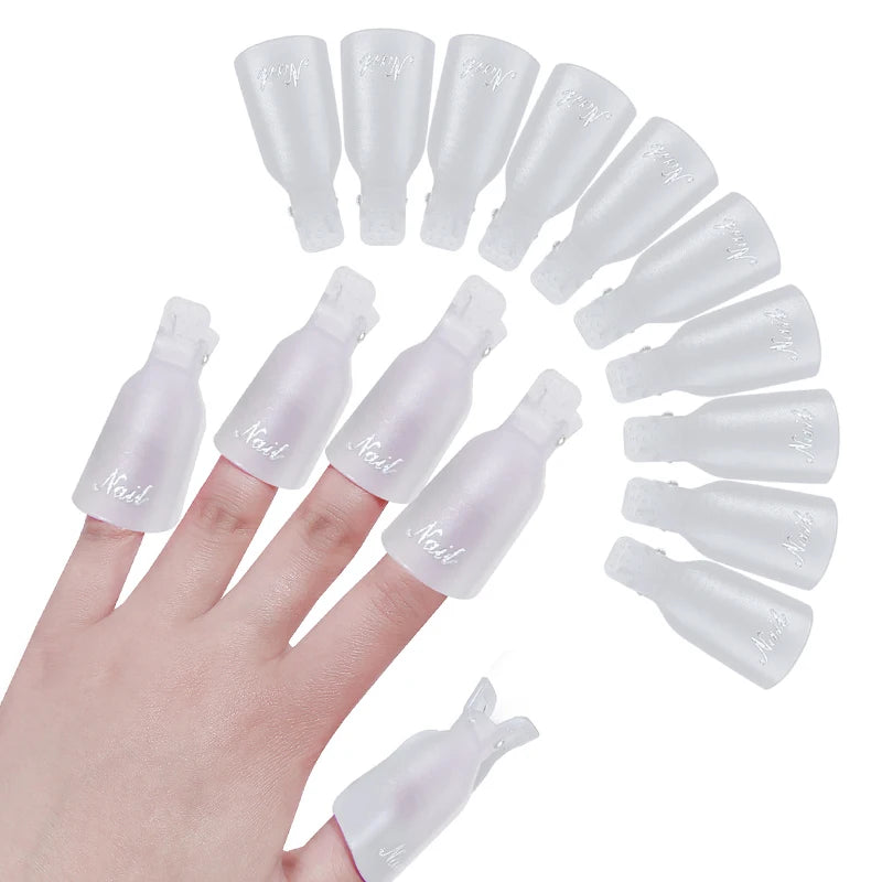 10 Pcs/Bag Colorfulful Acrylic Manicure Art Dipped Cap Clip Nail