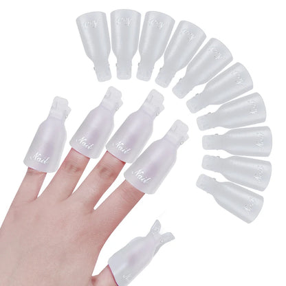 10 Pcs/Bag Colorfulful Acrylic Manicure Art Dipped Cap Clip Nail
