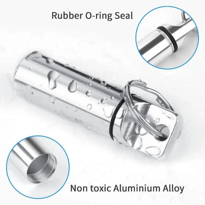 1pcs Waterproof Aluminum Pill Box Keychain Carabiner Medicine Case