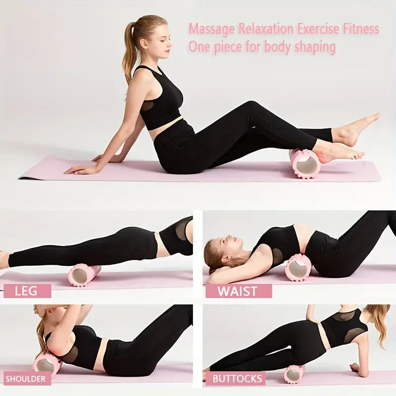 1pc Foam Massage Roller, Hollow Yoga Column Fitness Equipment for