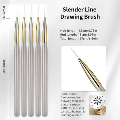 1/2PCS French Plaid Nail Art Brushes Set - Line Grid Pattern Drawing