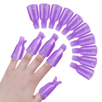 10 Pcs/Bag Colorfulful Acrylic Manicure Art Dipped Cap Clip Nail