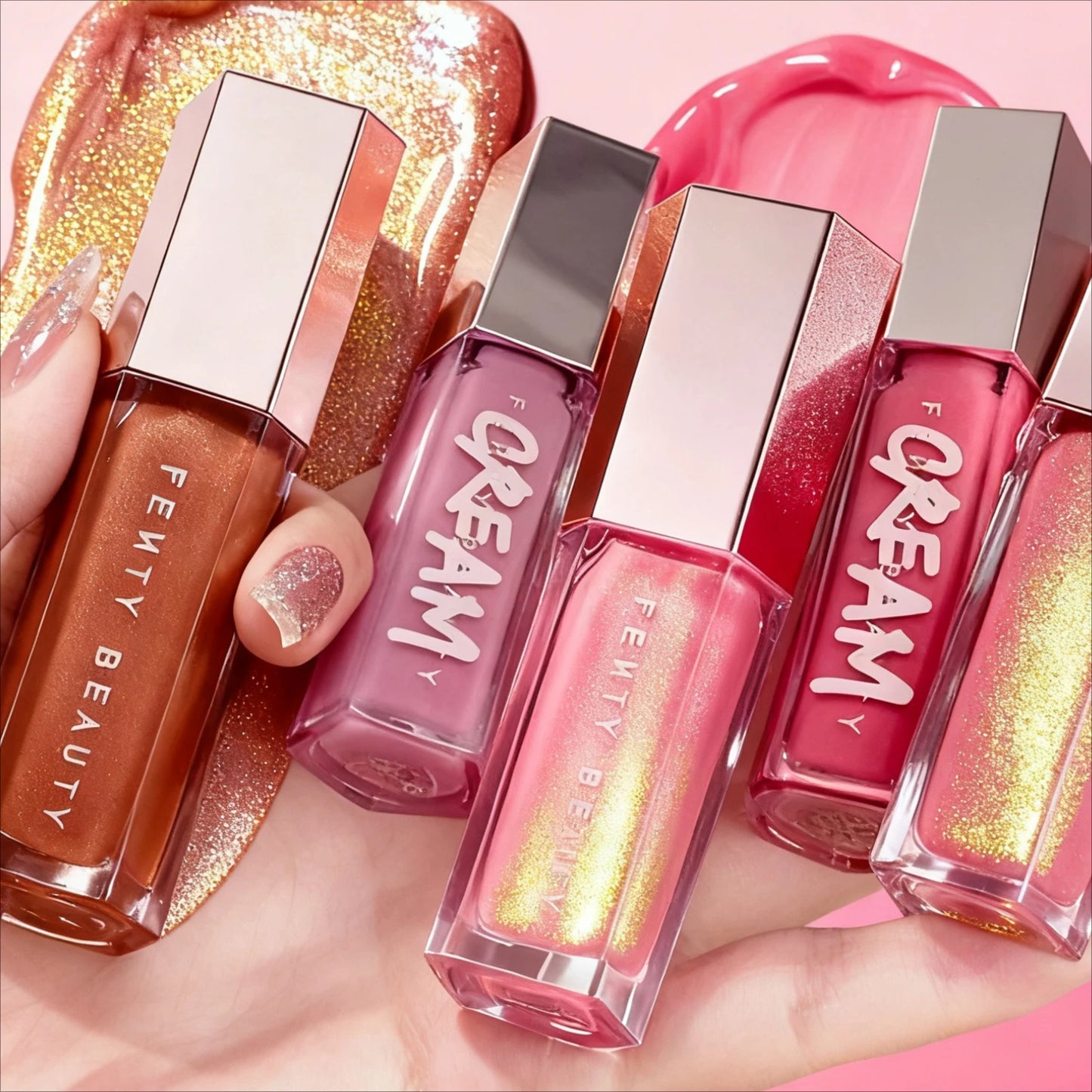 Fashion Fenty Beauty Lip Glaze Moisten Shine Glitter Lip Plumper