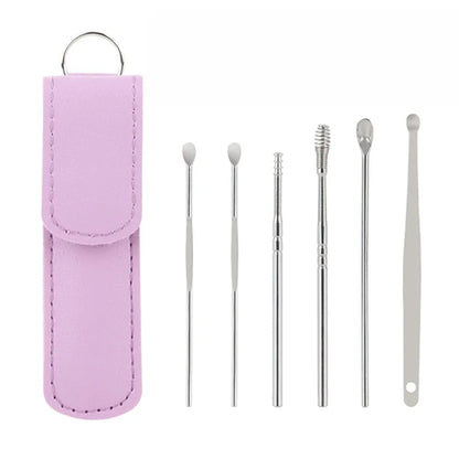 Adult Ear Cleaning Kit 6PCS Stainless Steel Spiral Ear Wax Removal