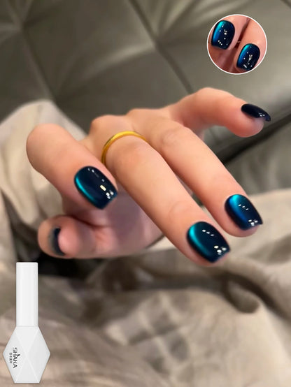 WS Black Glass Cat Magnetic Gel Nail Polish Punk Style Nail Art