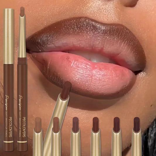 Matte 6-colors Lip Liner Pencil Bevel Design Nib Lip Contour Lipstick