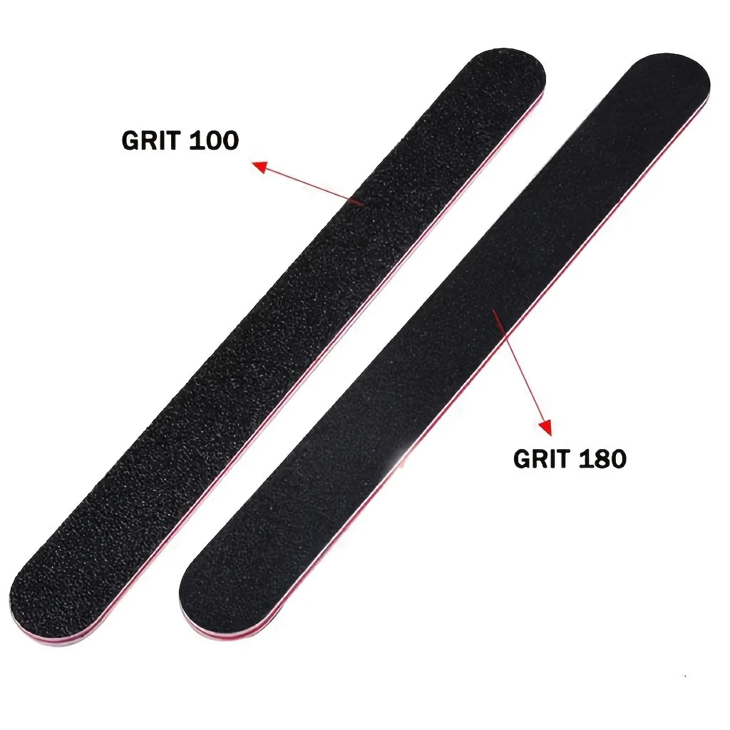5Pcs Double Sided Emery Board Nail File, 100/180 Grit Nail Buffering
