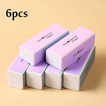 4 Sides Sponge Nail Buffers Colorful Sanding Buffing Block Grinding