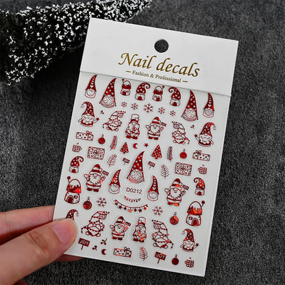 Winter Christmas Atmosphere Nail Stickers Snowman Snowflake Wapiti