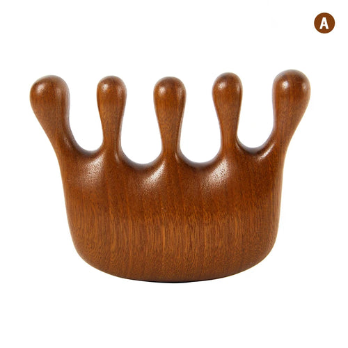 Wood Therapy Massage Comb Head Face Scalp Gua Sha Massager Natural