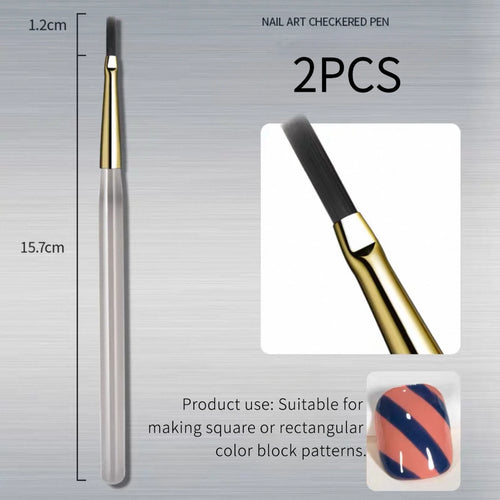 1/2PCS French Plaid Nail Art Brushes Set - Line Grid Pattern Drawing