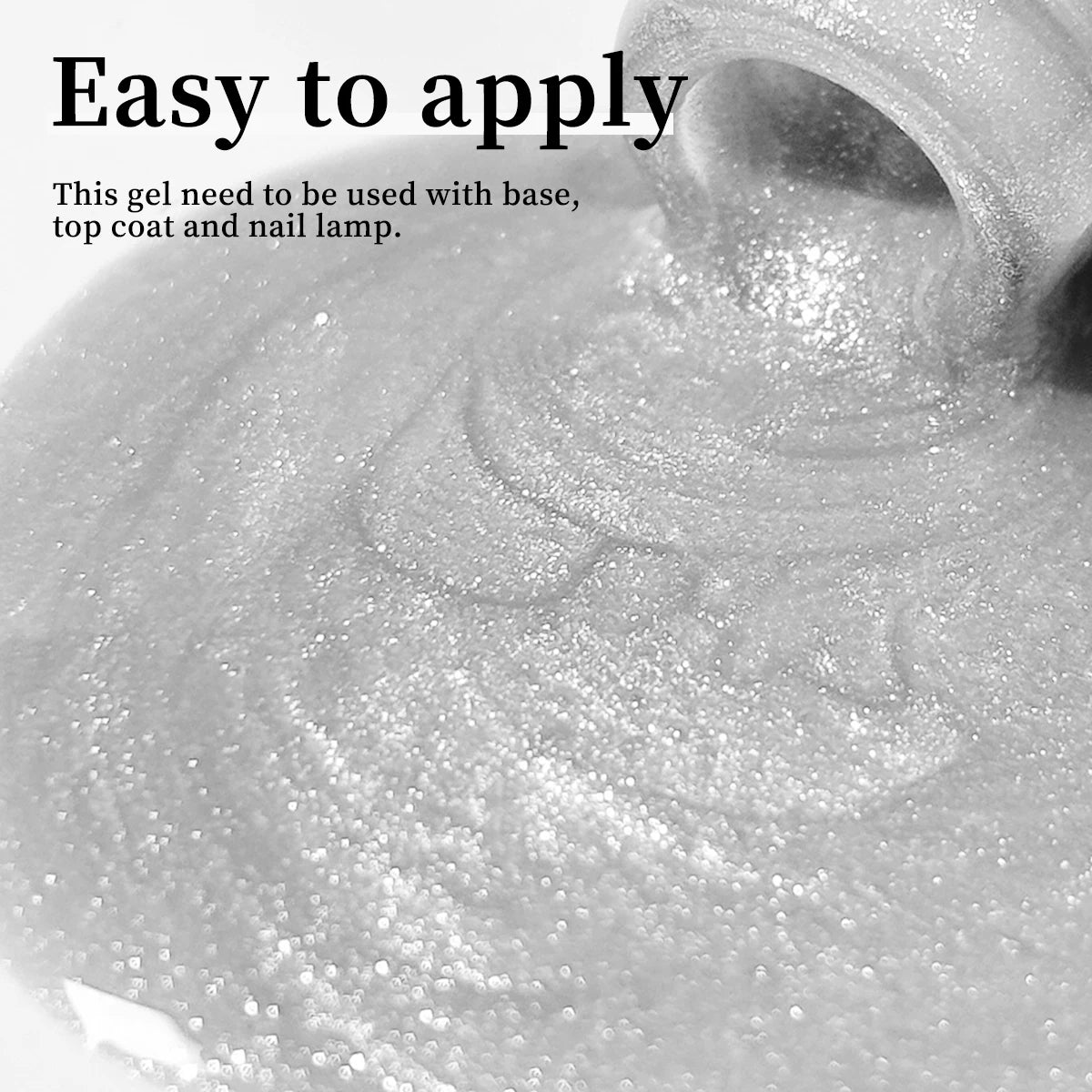 Hassleless  15ml Universal Silver Cat Eye Gel Polish. Glittery,