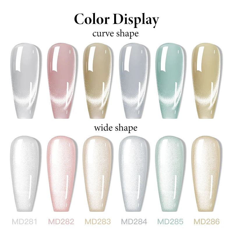 MSRUIOO 8ml Moonlight Cat Magnetic Nail Gel Polish Glitter Pink Silver