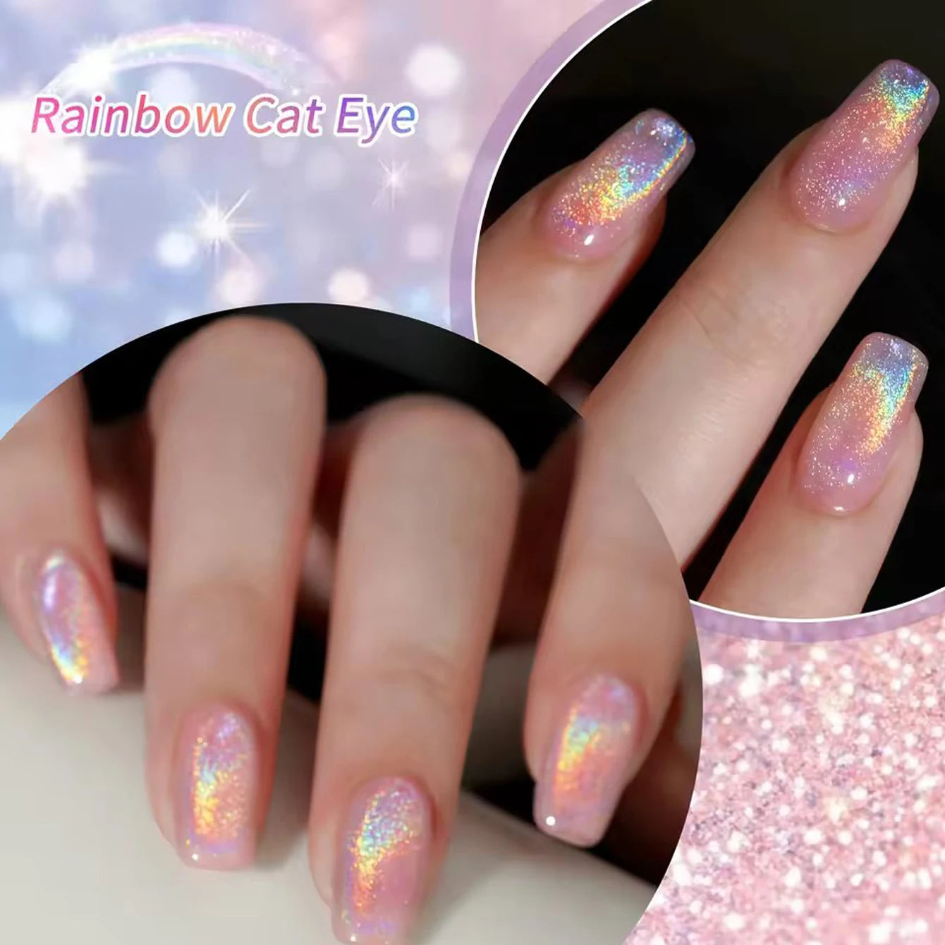 MIANEL Rainbow Cat Eye gel nail polish, UV LED curing, long-acting