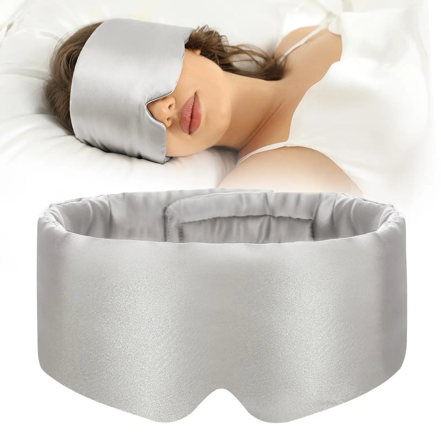 Adjustable Silk Sleep Mask for Side Sleeper,Eye Mask Sleeping for