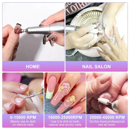 Professional 45000RPM Electric Portable Nail Drill Machine