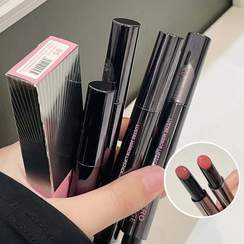 HERORANGE Push-button Mirror Lipstick Moisturizing Long-lasting Lip