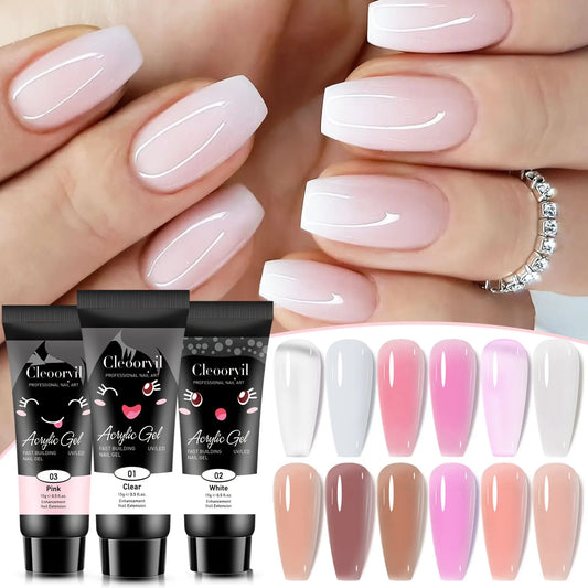 15ml Solid Extension Gel Nail Build Poly Nail Acrylic Gel Crystal