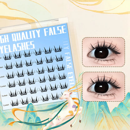 7-13mm Press on Lash Clusters Comic Eyelash Clusters No Glue Natural
