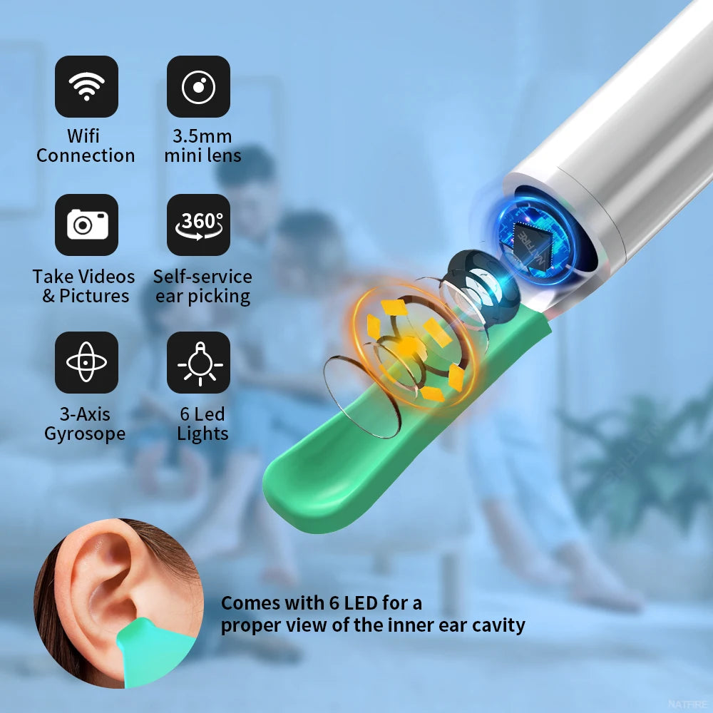 Wireless Ear Wax Cleaner with Camera Safe Earwax Removal Endoscope