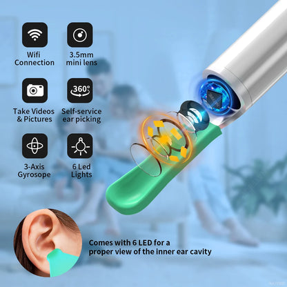 Wireless Ear Wax Cleaner with Camera Safe Earwax Removal Endoscope