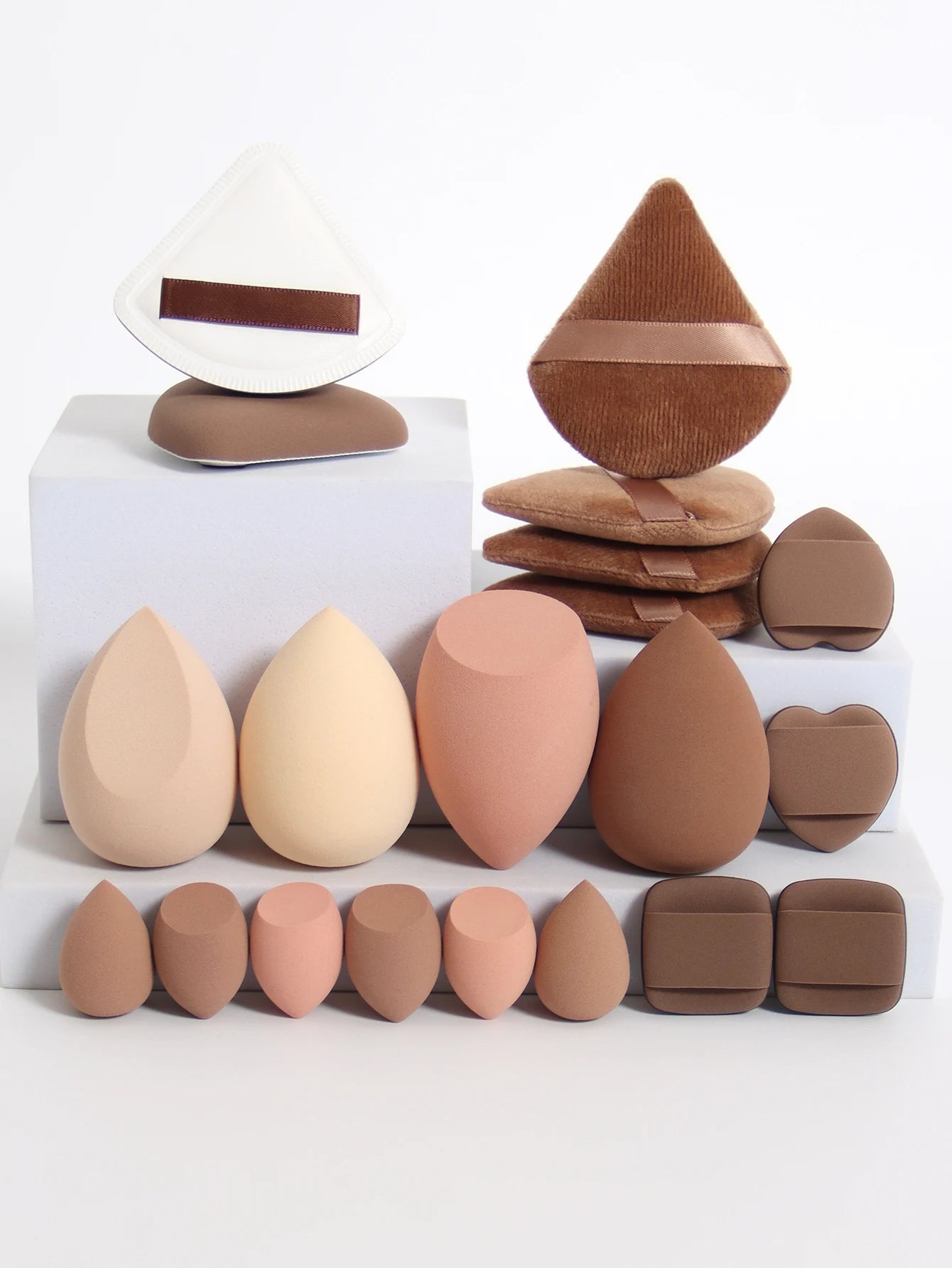 20 Pcs Pink Makeup Sponge and Makeup Puff Set Suitable for Face Cream