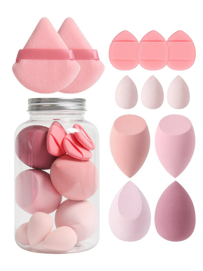 12Pcs Makeup Sponge Set with Storage Jar Latex-Free, Makeup Sponge
