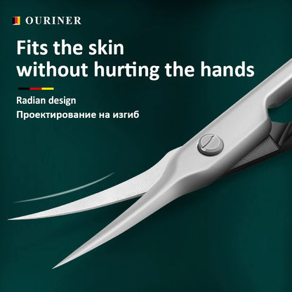 Stainless Steel Curved Tip Thin Blade Cuticle Scissors Nail Clippers