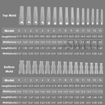 180pcs New Sandwich Nail Extension Mold Interlayer Dual Nail Forms