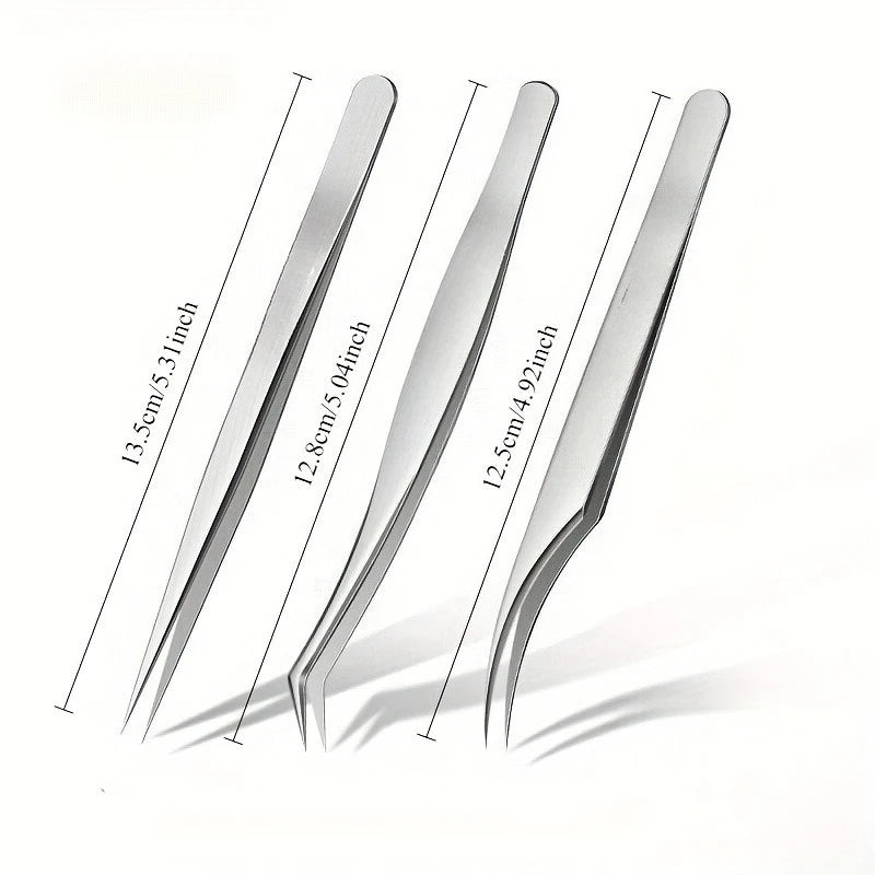 Stainless Steel Precision Pointed Tweezers, Beauty Makeup Eyebrow