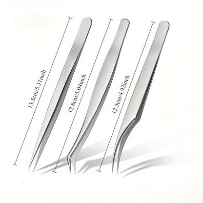 Stainless Steel Precision Pointed Tweezers, Beauty Makeup Eyebrow