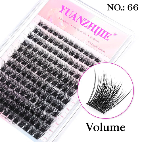 DIY 144 Cluster Lashes YUANZHIJIE free ship Segmented Beam Natural C/D