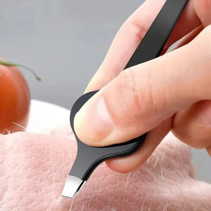Slanted Tweezers For Removing Boar Bristles, With A Hollowed-Out
