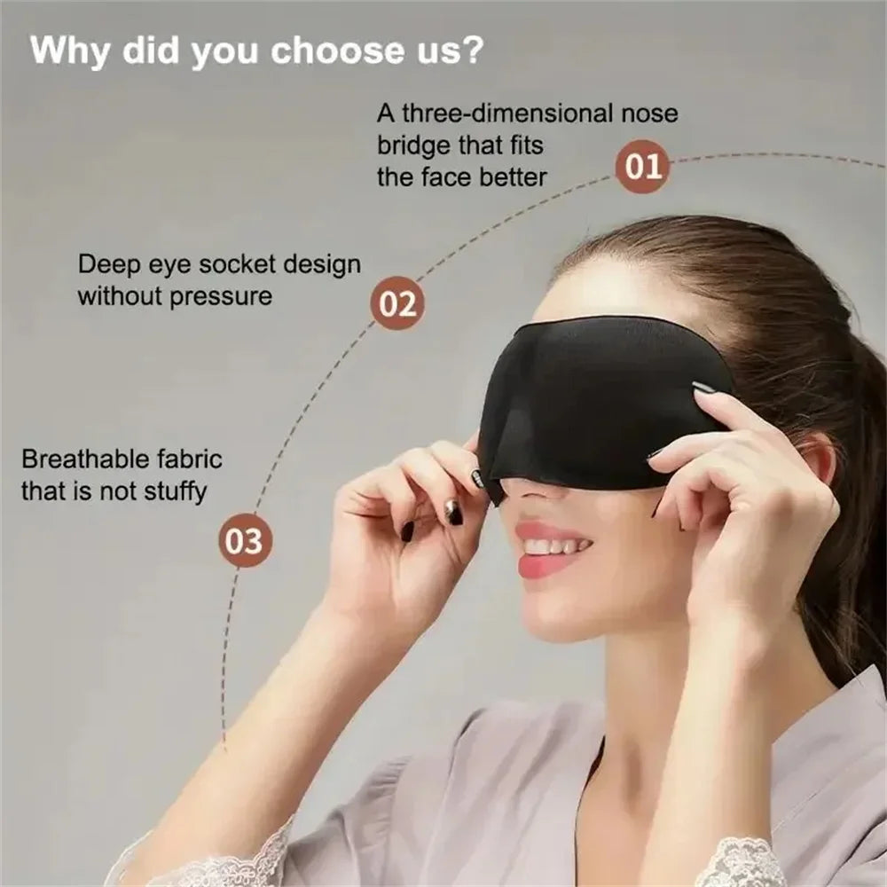 3D Stereoscopic Sleep Eye Mask, Sleep Magic Memory Sponge Black