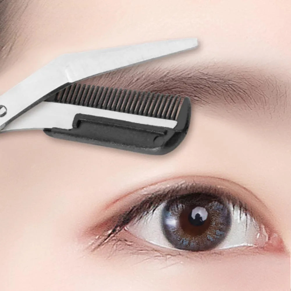 Stainless Steel Eyebrow Trimming Pink/White/Black Scissors with
