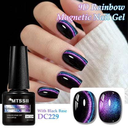 9D Rainbow Cat Magnetic Gel Nail Polish Chameleon Galaxy Effect