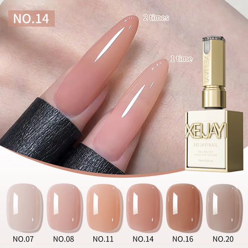 1/6Pcs 15ml Jelly Ice Nude Peelable Polish, UV/LED - set, Formaldehyde