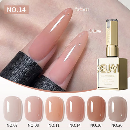 1/6Pcs 15ml Jelly Ice Nude Peelable Polish, UV/LED - set, Formaldehyde