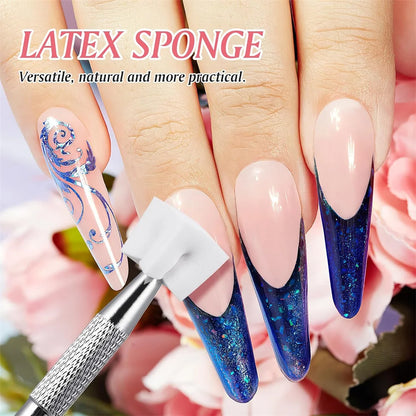 LINMANDA 200/50PCS Nail Sponge Sponge with Grab Pen and Sponge Grab