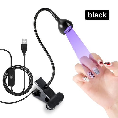 Nail LED UV Lamp for Drying Gel Nails Polish Clip-On Flexible Desk
