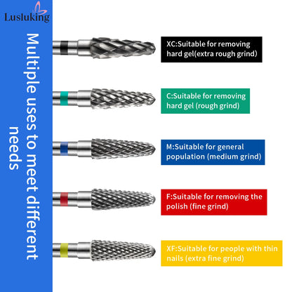 Tungsten Carbide Nail Drill Bits for Gel Polish Removal High Hardness