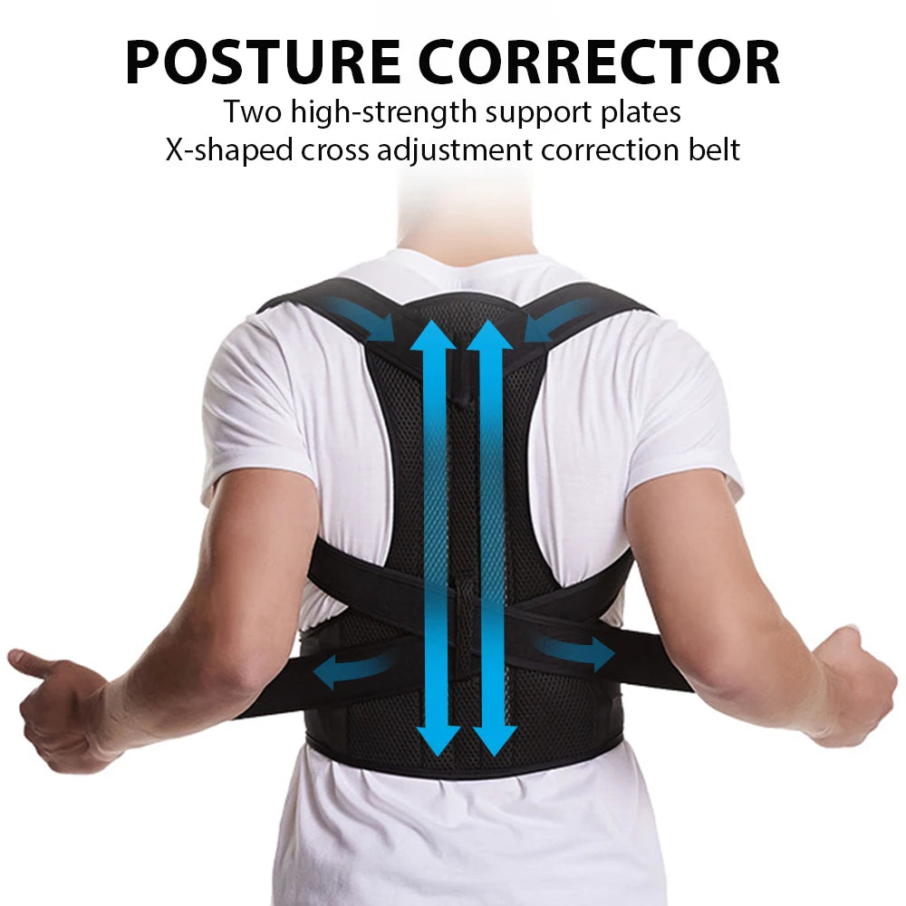 Back Brace Posture Corrector for Women & Men, Adjustable Back Lumbar