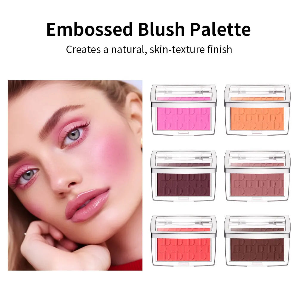 6 Colors Matte Embossed Blush Rosy Blusher Facial Blush Powder High
